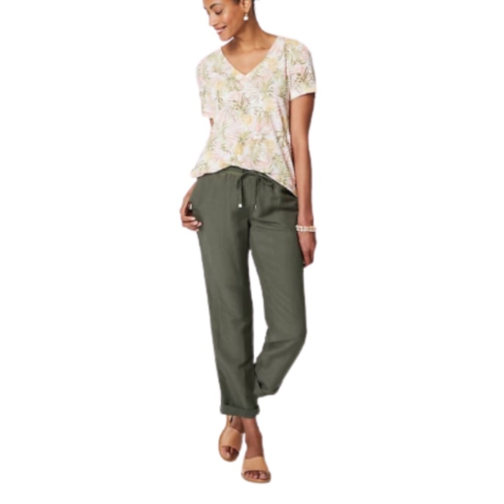 J. Jill Linen & Rayon Knit-Waist Pants - LP